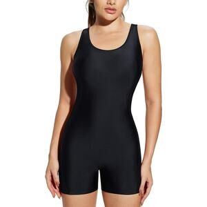 Baleaf Sports One Piece Boyleg Swimsuit Black Size XL